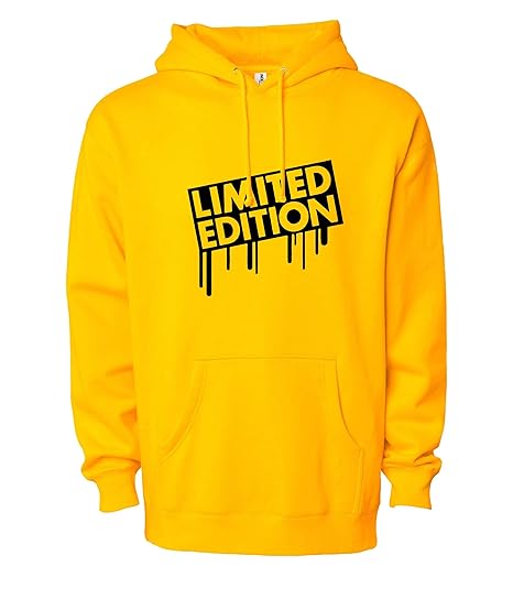 Men's Cotton Blend Neck Hooded Sweatshirt (Limited Edition Hoodie_Yellow