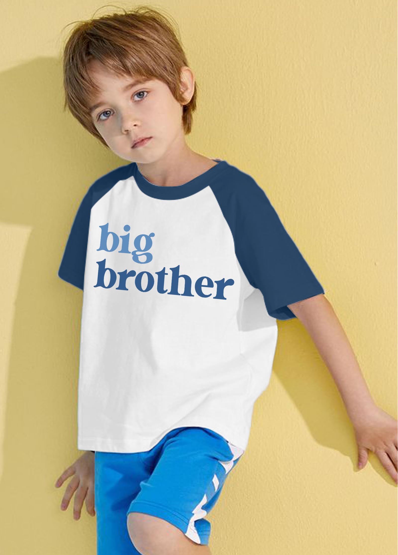 QAUN Big Brother Tshirt for Toddler Boy Reglan Short Sleeve Big Bro Announcement Summer Tee Tops - 3