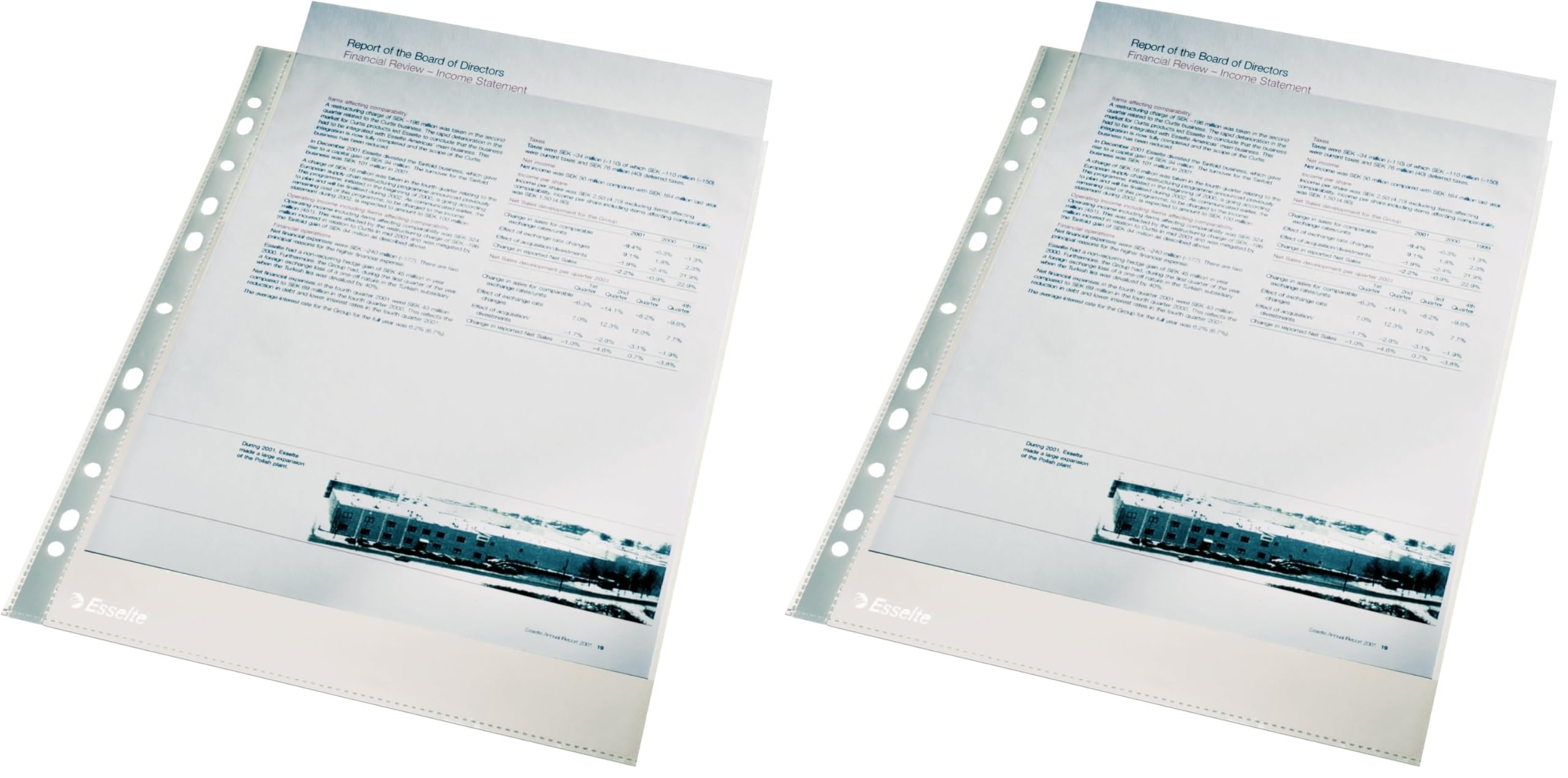 Esselte 56093 Prospekthülle Premium, A4, PP, glasklar, 0,10 mm (Packung mit 2)