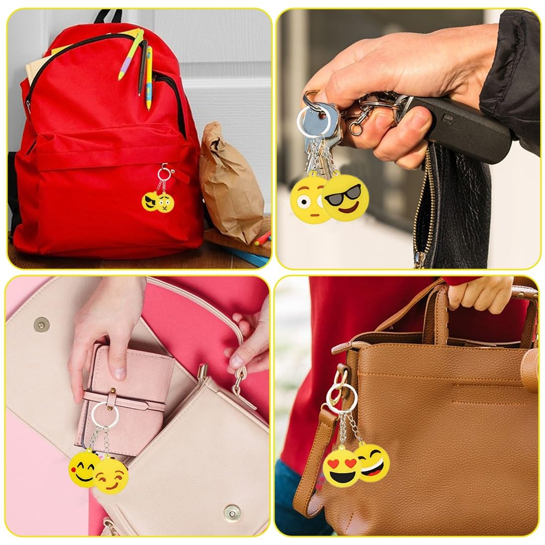 Llavero Emoji 17 Piezas Colgante Patrón Emoticon Decoración Fiesta Cumpleaños Niños