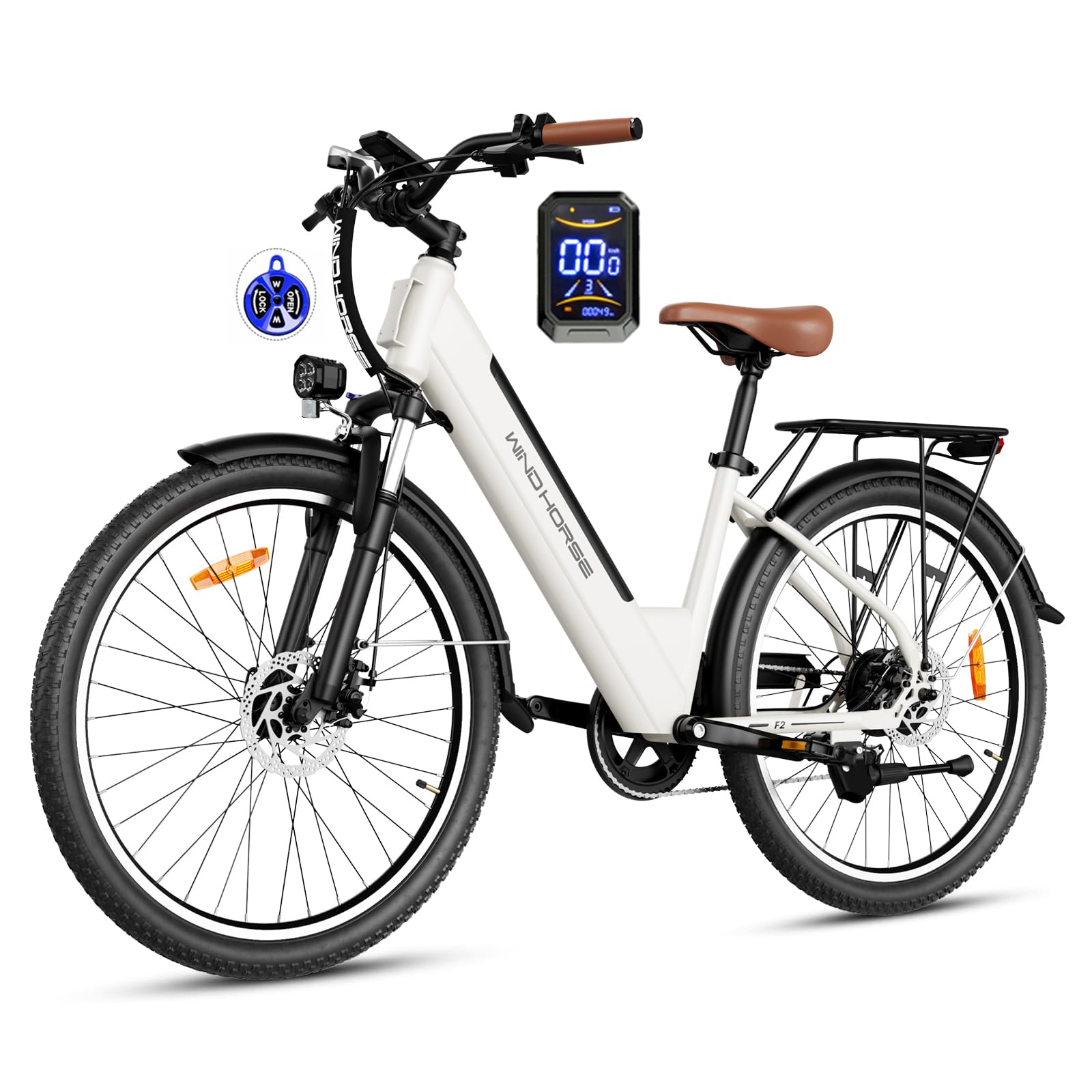 WINDHORSE 26" Electric Bike for Adults 20MPH &amp; 30-50 Miles Range