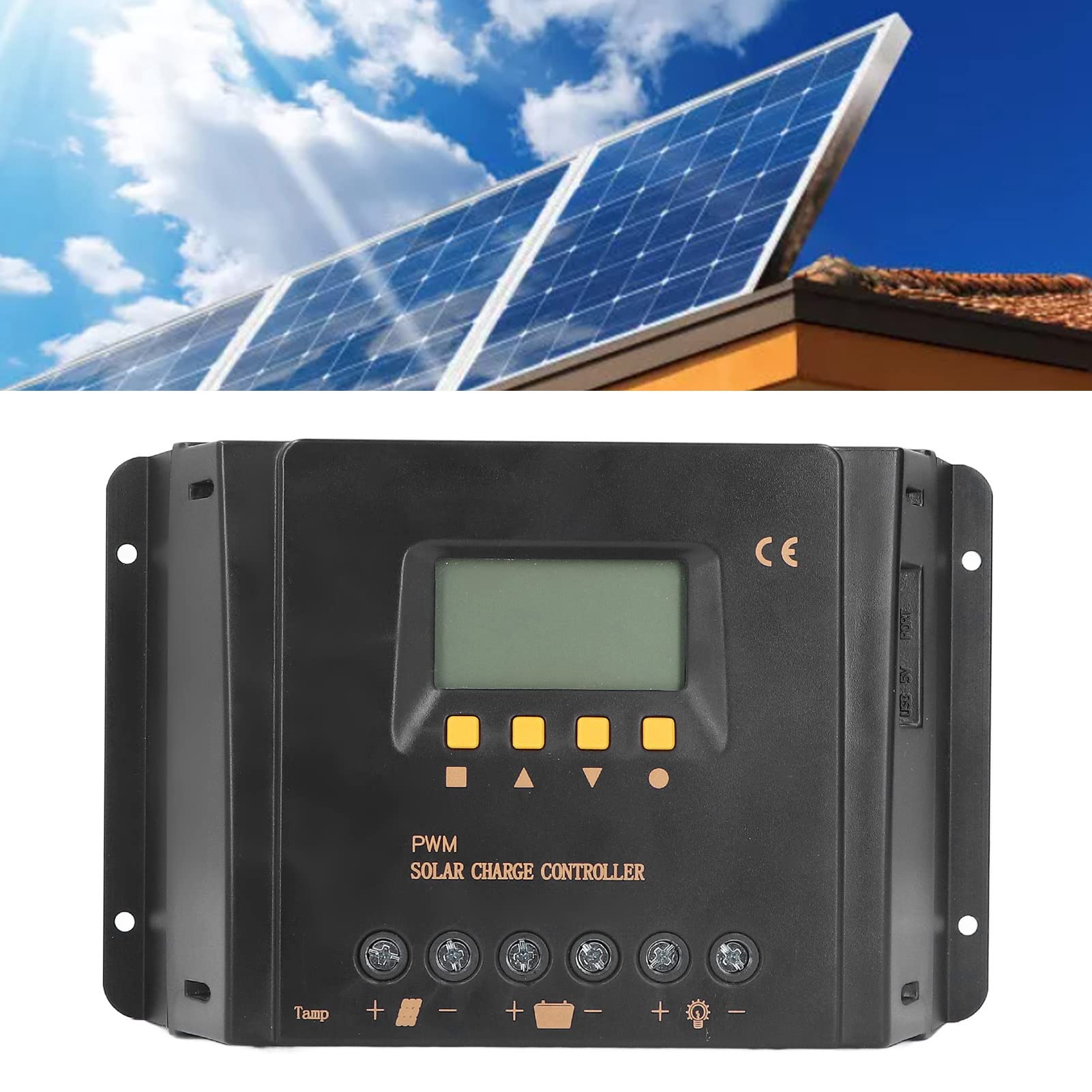 ViaGasaFamido Sterownik ładowania Słonecznego 12V 24V 30A, Kontroler