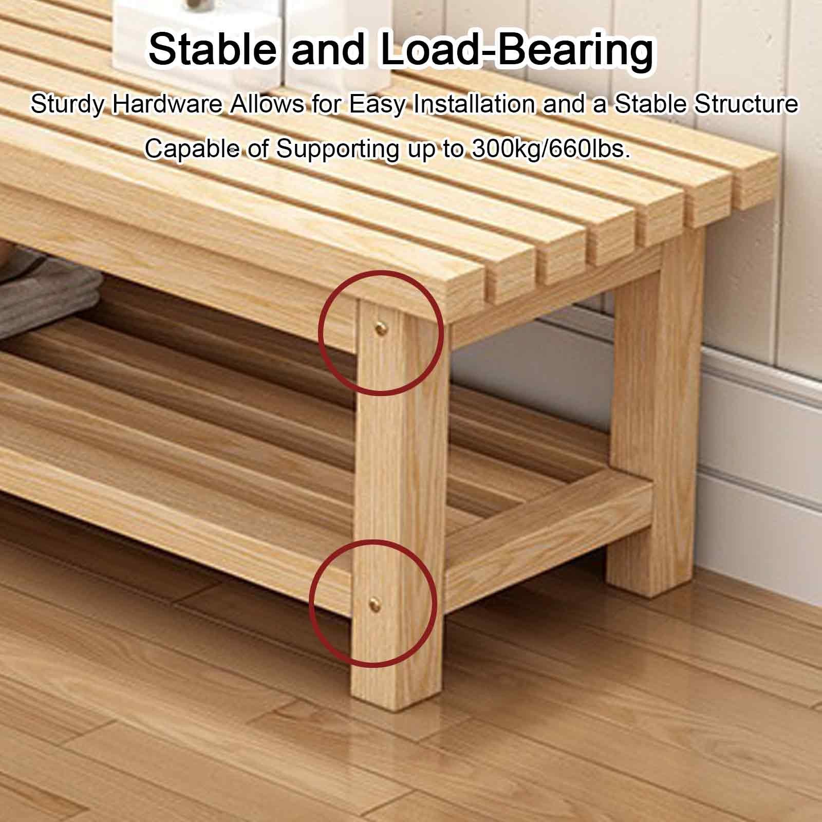 Banc de Jardin en Bois 2 Places avec Rangement, résistant aux intempéries, supportant jusqu'à 300 kg, idéal pour Balcon, terrasse et Parc.