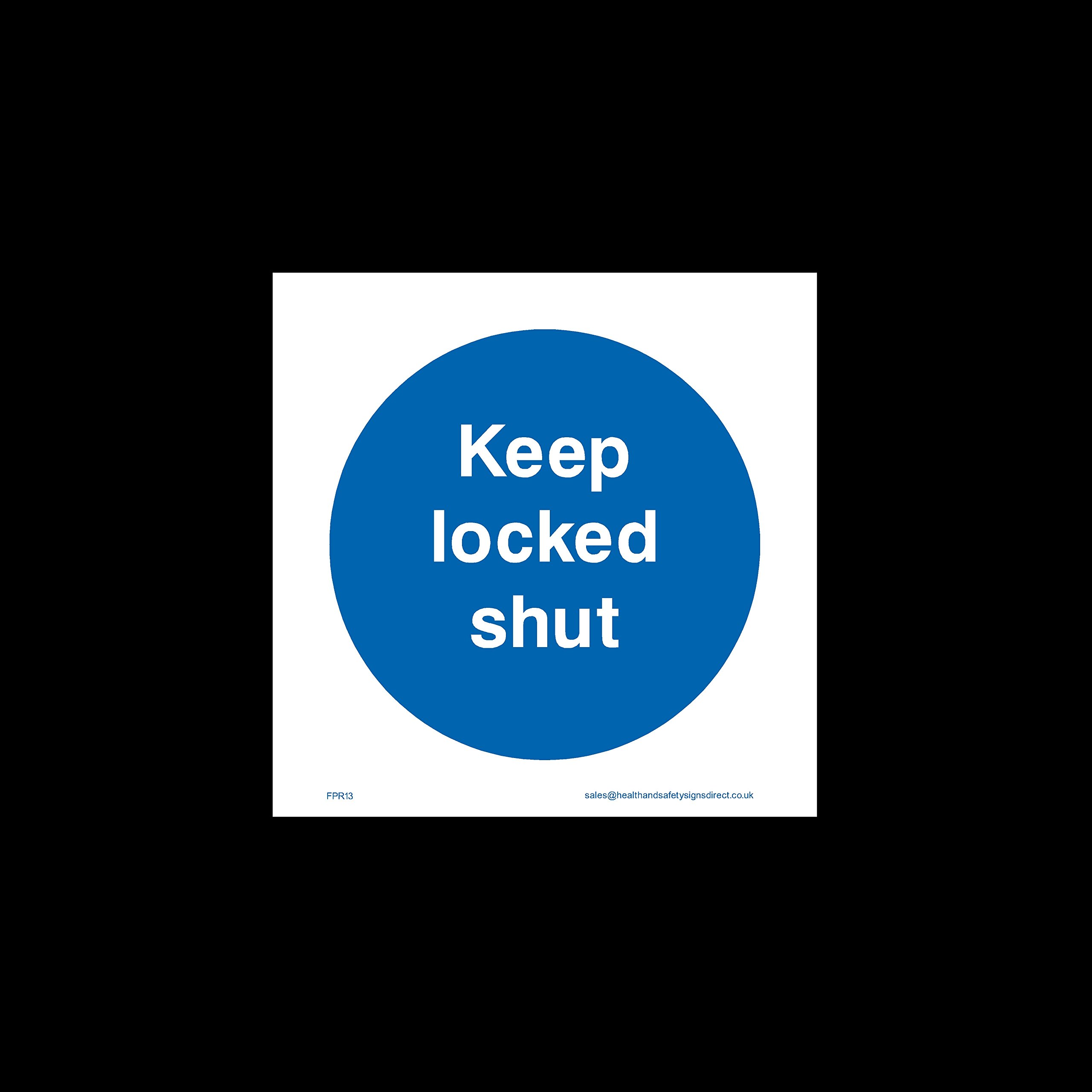 Ussp&S Keep Locked Shut Sticker/Self Adhesive Sign - Fire Exit, Gangway, Emergency, Route - (Fpr13)