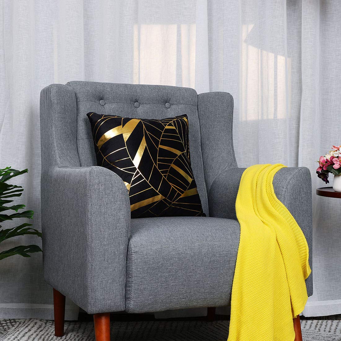 SHEIN LUNE Camicetta dorato con stampa geo e slogan con collo