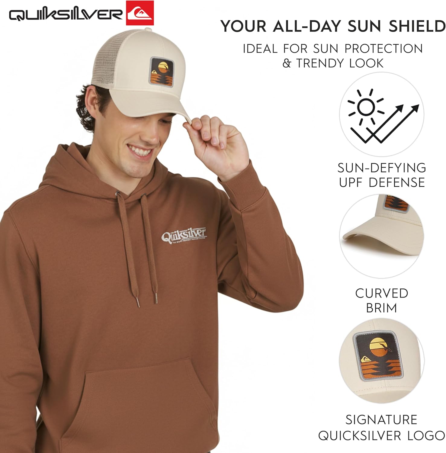 Quiksilver Men's Premium Cotton Adjustable Snap Back Logo Baseball Cap