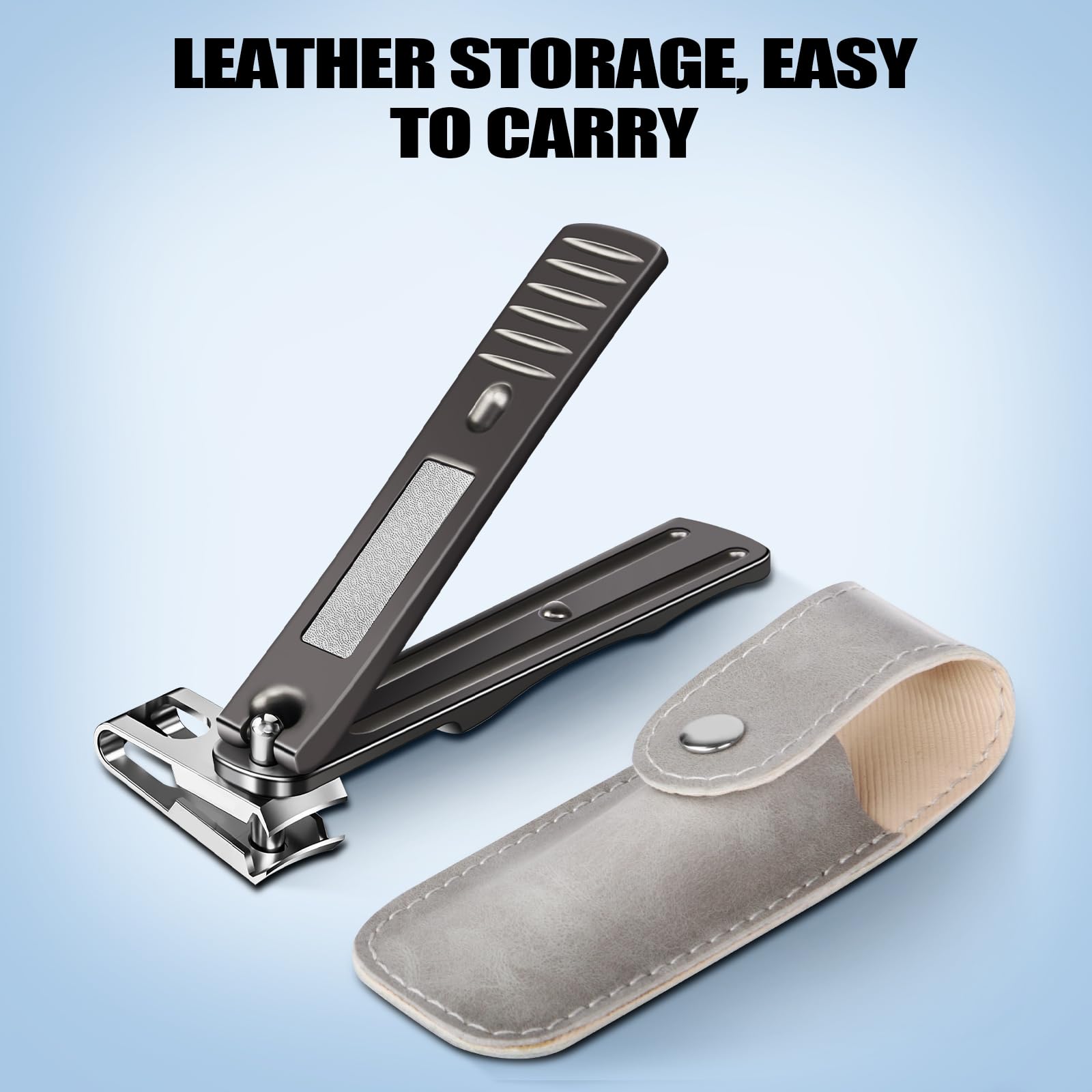 Senior Rotating Nail Clippers for Thick Toenails, Large Fingernail Clippers for Seniors - Ideal Christmas Stocking Stuffers Gifts for Grandma Grandpa (Light Black)