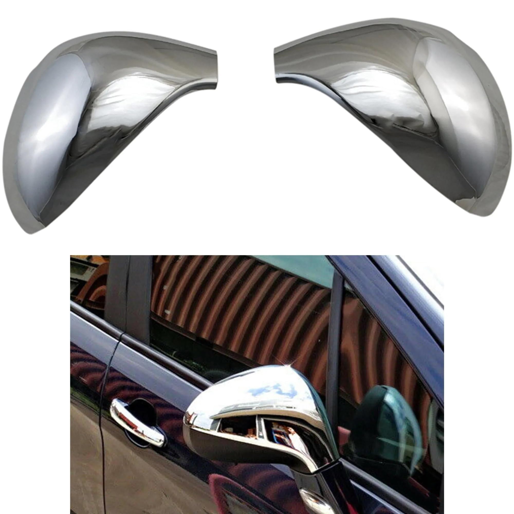 MZEER Calotte specchietti per Peugeot 207 308 2006-2014 ABS Cromato Copertura Specchietto Retrovisore Auto Modifica Accessori Specchietto Retrovisore Alloggiamento dello Specchio