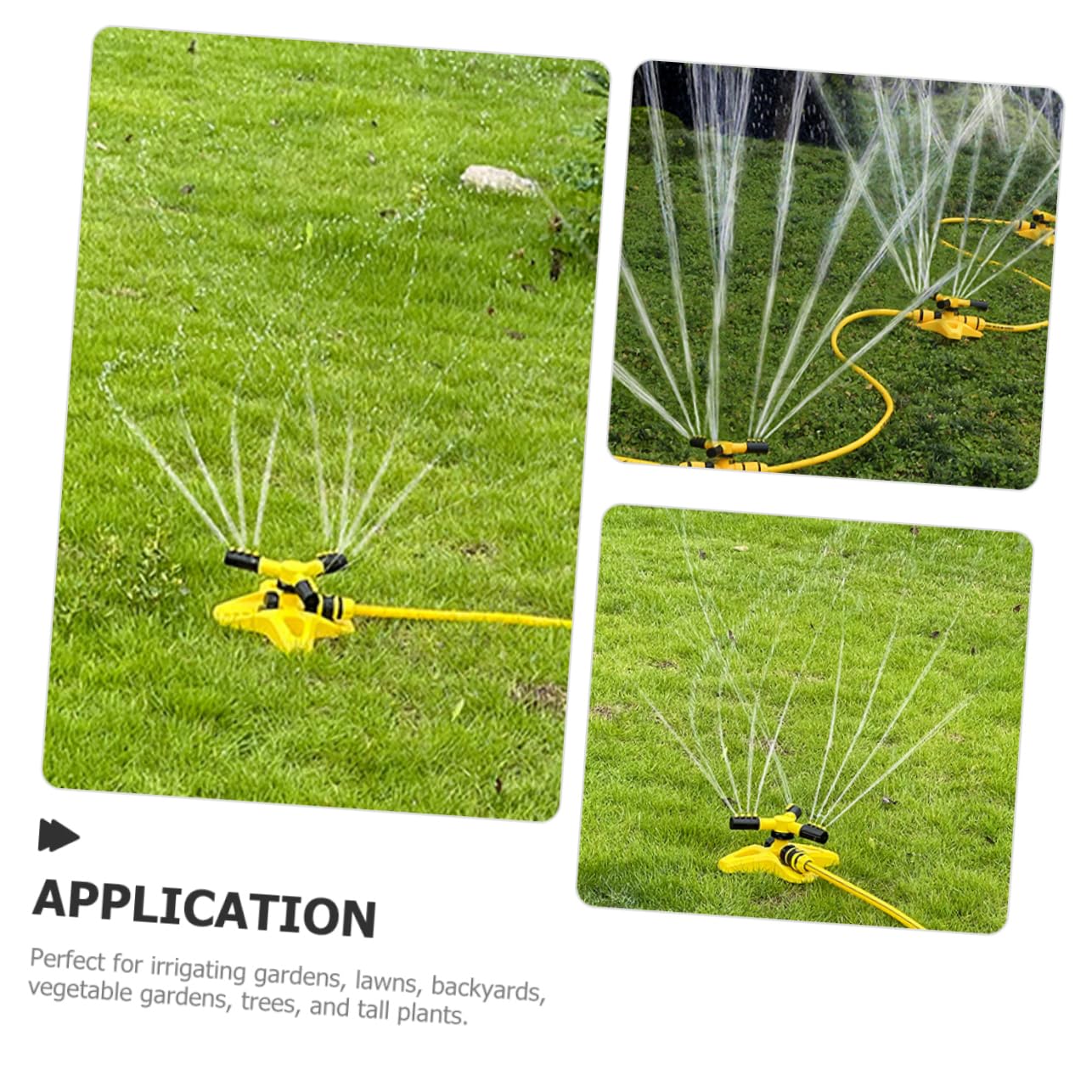 3 Pièces Arroseur de Jardin Automatique Irrigation Rotatif pour Gazon Outil de Pulvérisation Durable Étanche pour Arrosage Plantes Pelouses