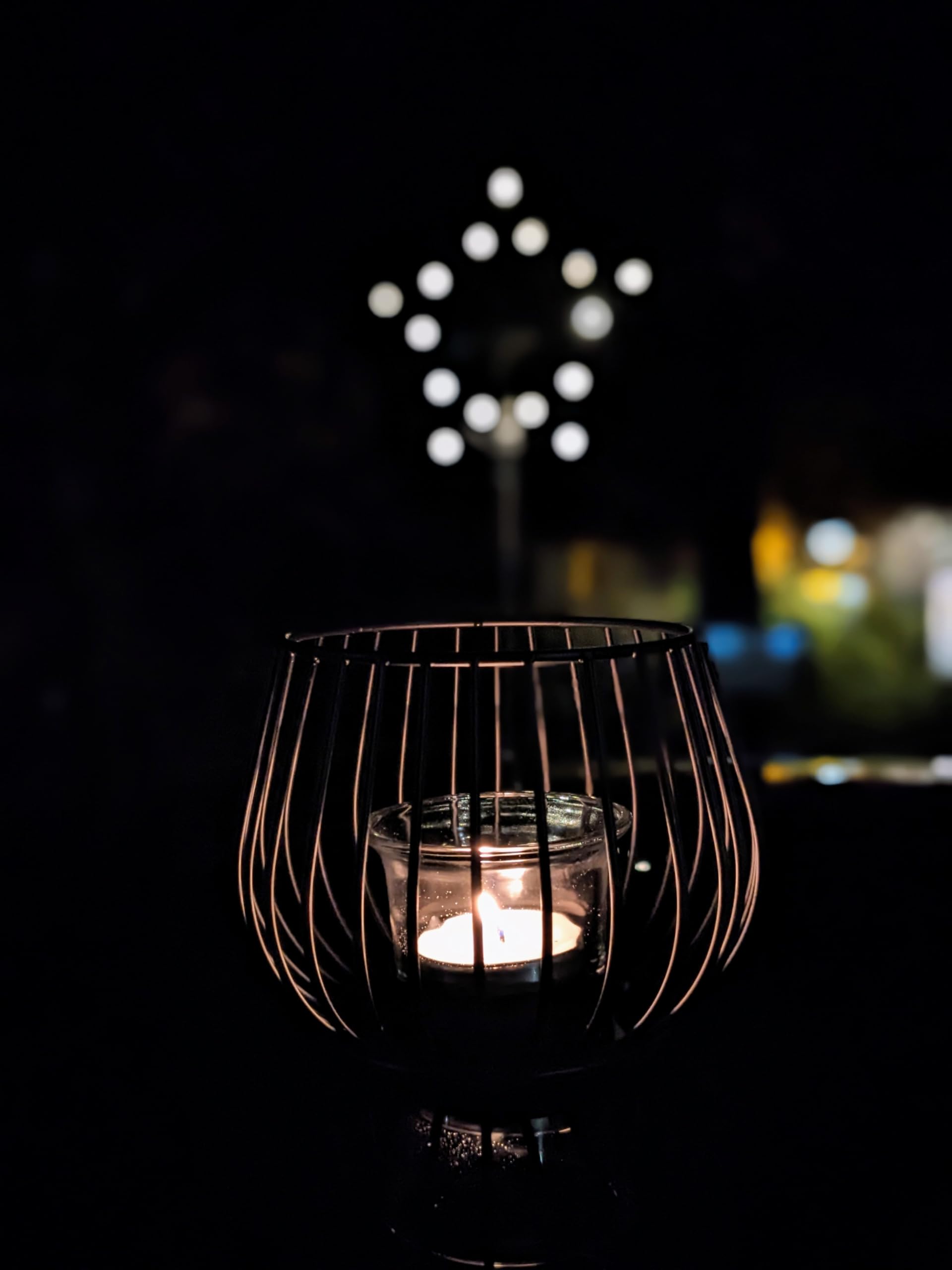 Teelichthalter 3X Deko Windlicht schwarz Metall 12x9 cm Outdoor (Metall 6) | Schmucks HOME kerzenhalter tischdeko wohnzimmer