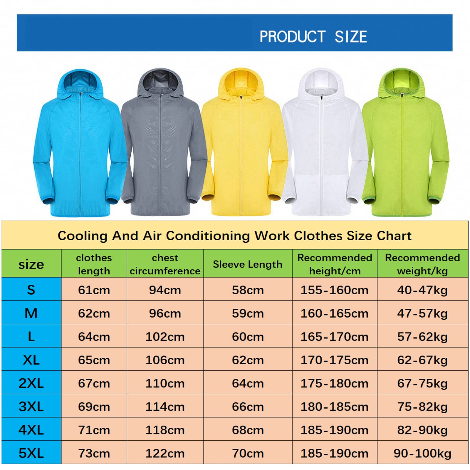 Ropa de Trabajo de Aire acondicionadohombres de Verano,Chaqueta de protección Solar de Ventilador de refrigeración con Carga USB Exteriores-Banco de energía no Incluido