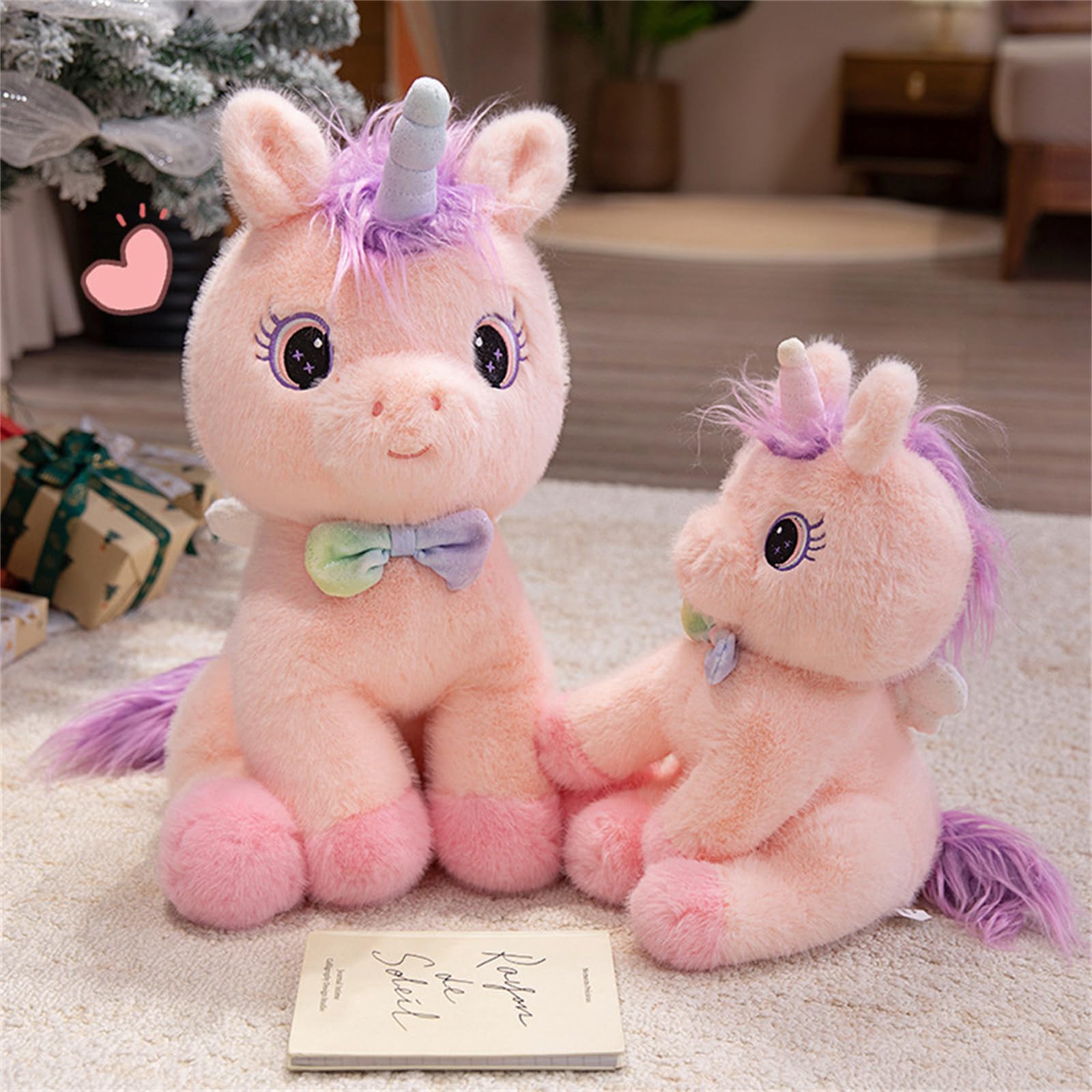 Einhorn Kuscheltier, GefüLltes Einhorn Tier PlüSchtiere, Weiche Kuschelkissen Puppe, Hochwertiges Stofftier, Geschenk FüR Geburtstag, Weihnachten & Valentinstag Rosa (60cm,Fen)