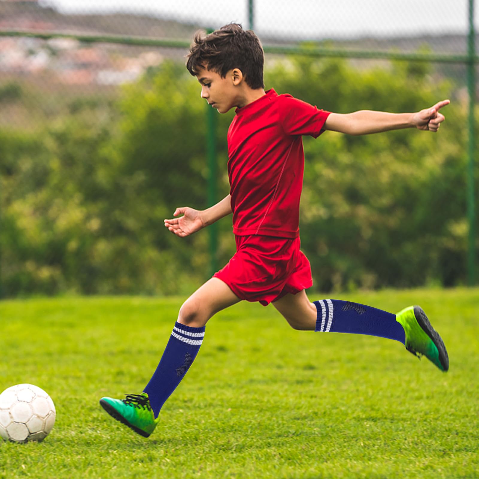 Hileyu 3 Pares Calcetines Futbol Niño,Medias Futbol Niños,Calcetines Antideslizantes Niño Futbol,Transpirables Calcetines Deportivos para Rugby,Running o Entrenamiento para Niños de 5 a 12 Años