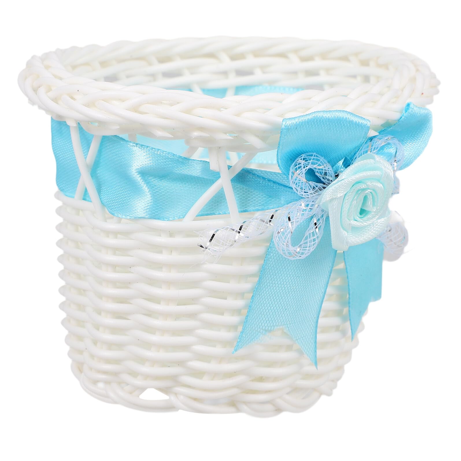 Panier de rangement en rotin synthétique bleu pour bonbons et tables de fête