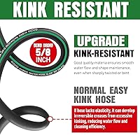Vista 4 de Manguera de jardín resistente de 50 pies, manguera de agua flexible no expansible, manguera híbrida ligera resistente a las torceduras, manguera a