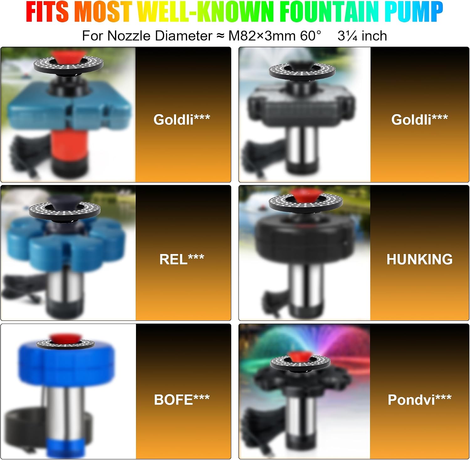 Pond Fountain Aerator Lights, 110V/120V RGBW LED Fountain Light with 100FT Power Cord, IP68 Waterproof, 1000FT Distance Control, Multicolor Fountain Light for Most Lake Ponds Aerators