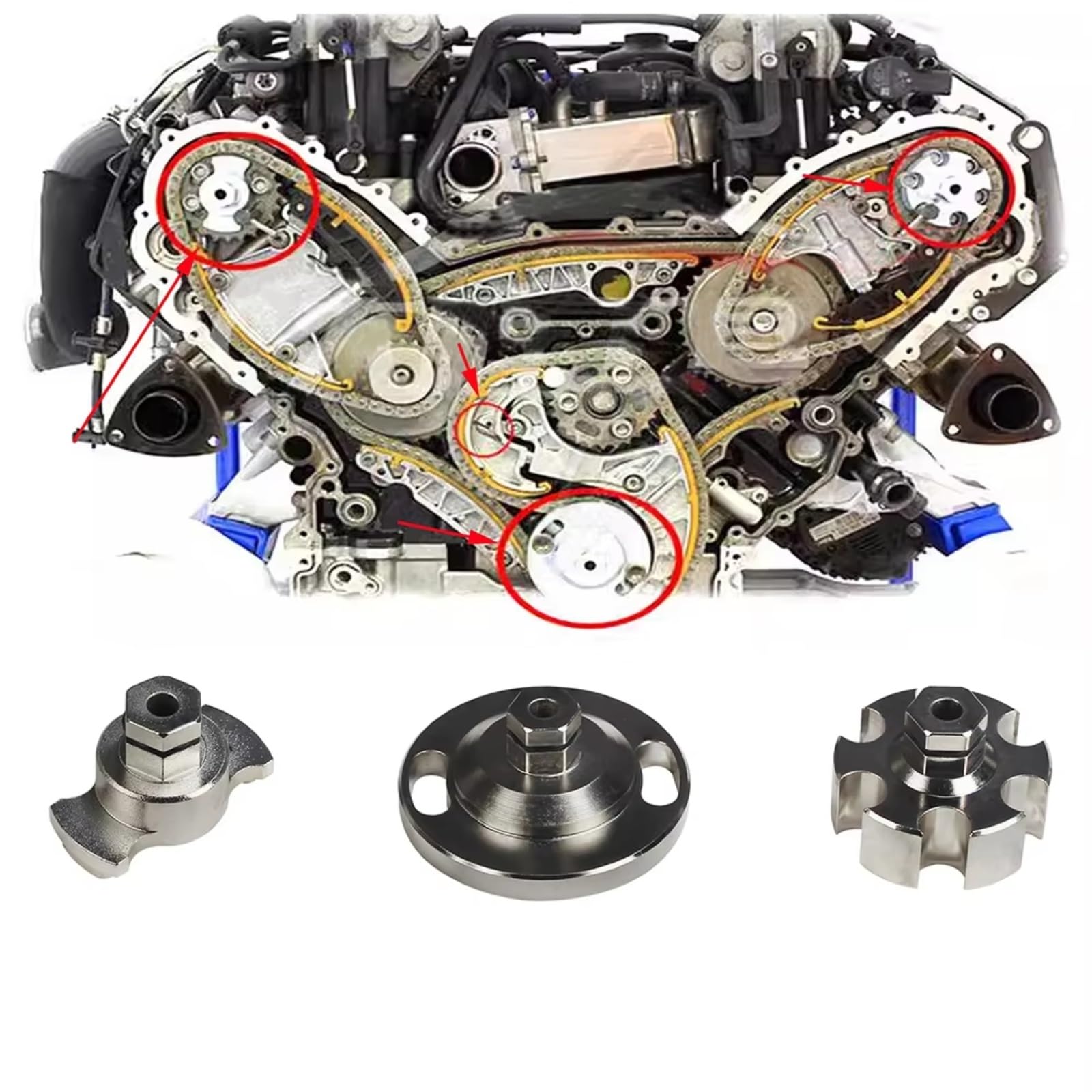 Herramienta Ajuste Motor Diésel Juego Herramientas Correa Distribución 2.7 3.0TDi V6 4.0 4.2Tdi V8 CRD Compatible Con A6 2004-2018 Para A6 Allroad 2006-2018 Herramienta Calado Motor