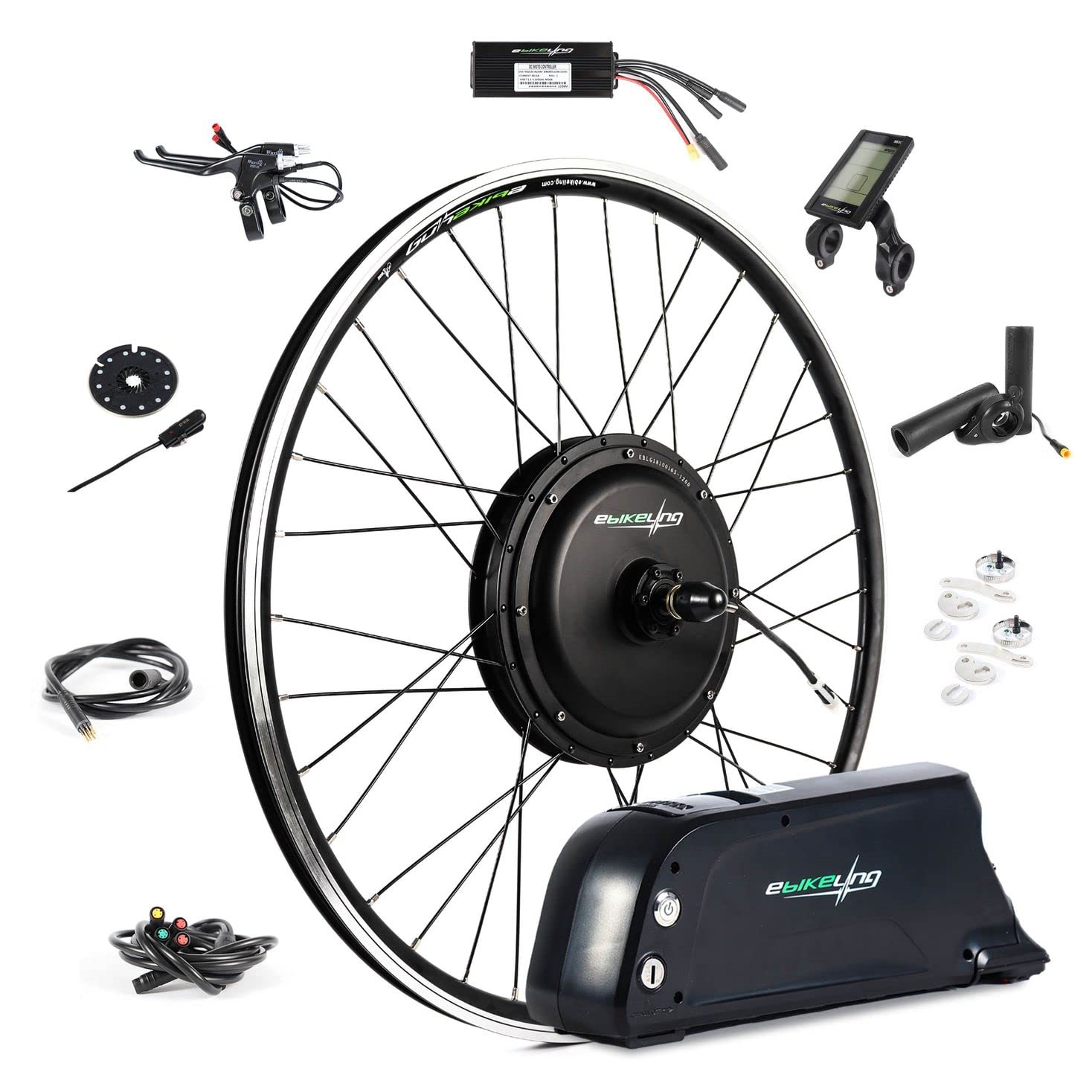 EBIKELING Waterproof Ebike Conversion Kit with Battery 700C Direct Drive Front/Rear Wheel Electric B