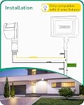 EDISHINE 180° Motion Sensor, Adjustable Time/Range to 60FT, 3 Modes, White | Replacement PIR Montion Sensor, Adjustable Sensor Neck & Delay Time, Compatible with Security Floodlights, UL Listed