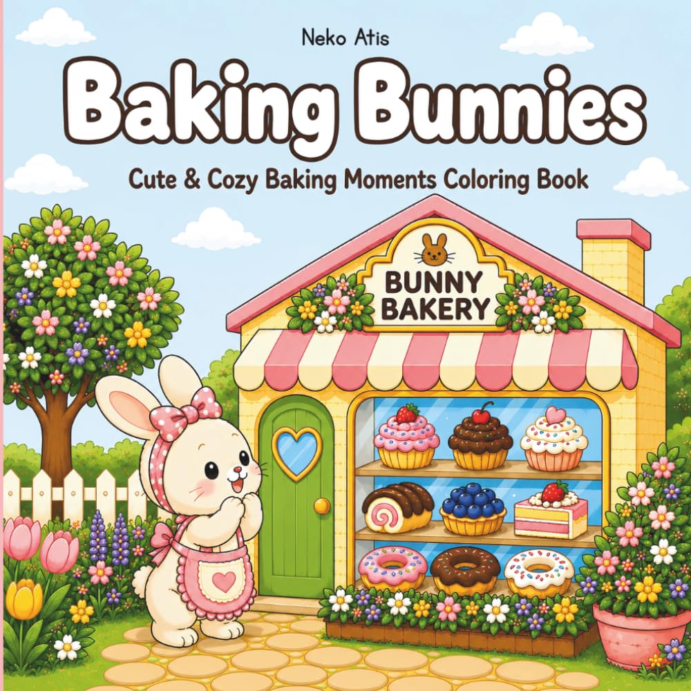 Baking Bunnies: Coloring Book for Adults and Teens Featuring Cute Bunny Characters in Cozy Baking Moments (Cozy Critters Coloring Series)