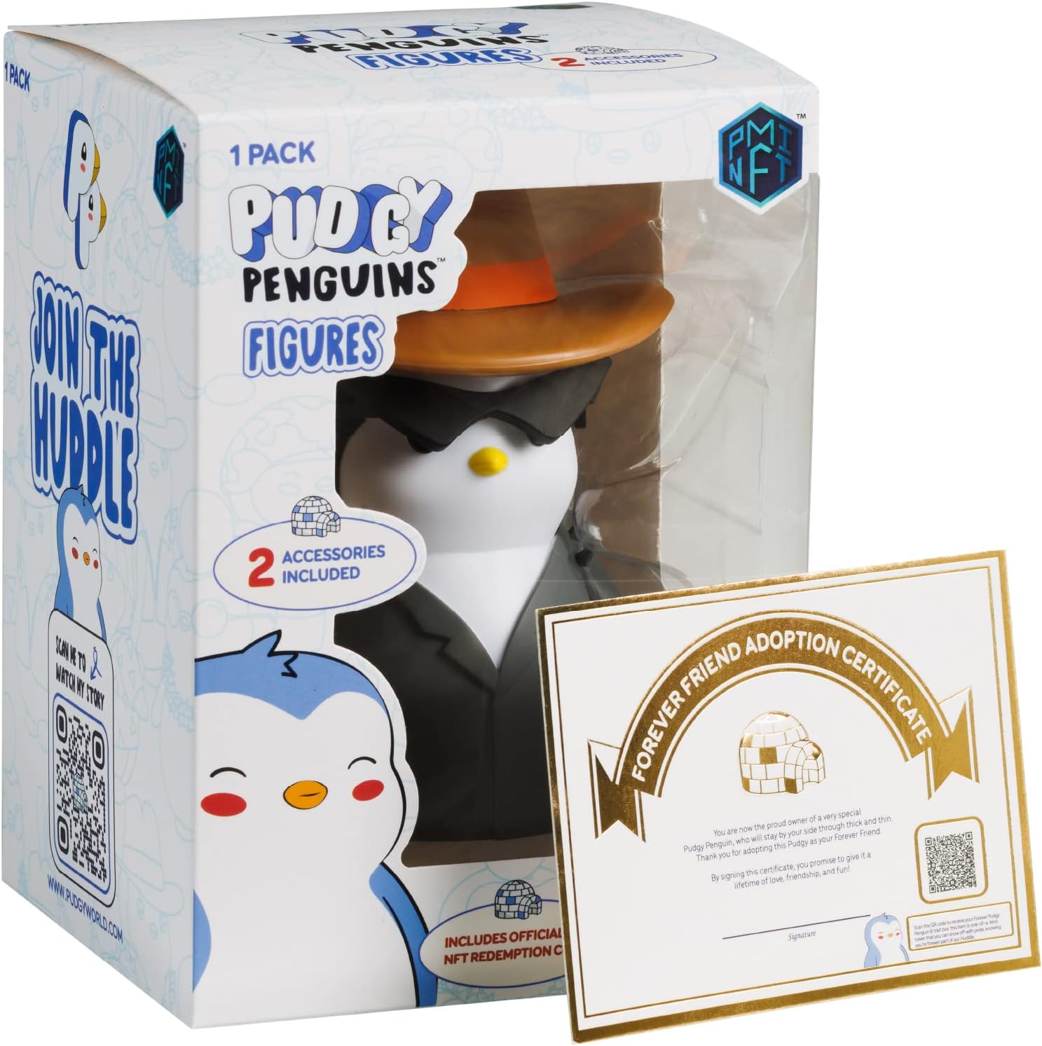 Pudgy Penguins Action Figures (Cowboy Carl) - 5 Inch Premium Molded Figurine Toy Collectible - Perfect for Your Desk, Table, or Nightstand
