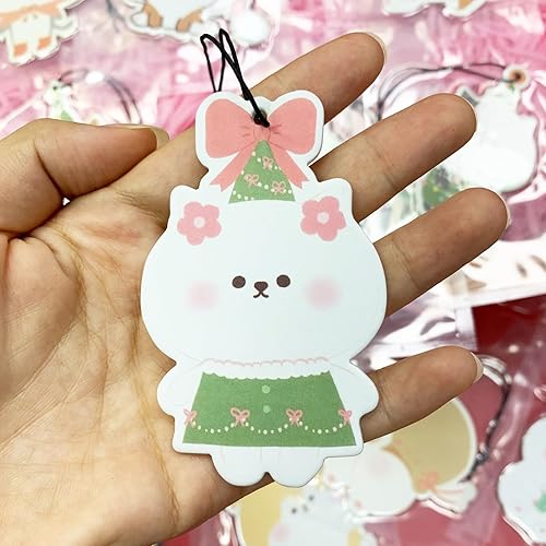 Miniatura 3 de Ambientador navideño para espejo retrovisor de automóvil, 12 ambientadores de coche para perro, adorno colgante con 6 aromas, lindos accesorios para