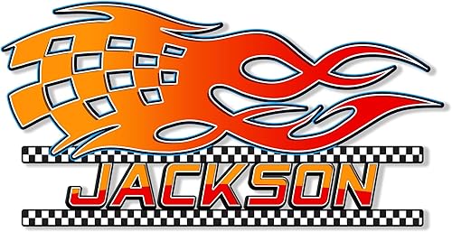 Miniatura 16 de Letrero de metal personalizado de carreras – Decoración de pared con nombre personalizado para dormitorio, garaje o cueva de hombre – Regalo para