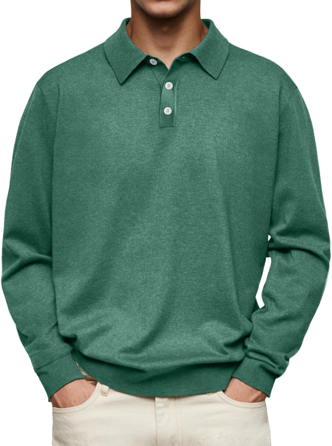 Mens Polo Shirts Long Sleeve Collared Solid Color Golf Shirts 2025 Casual Business Spring Fall Fashion Tops Blouses