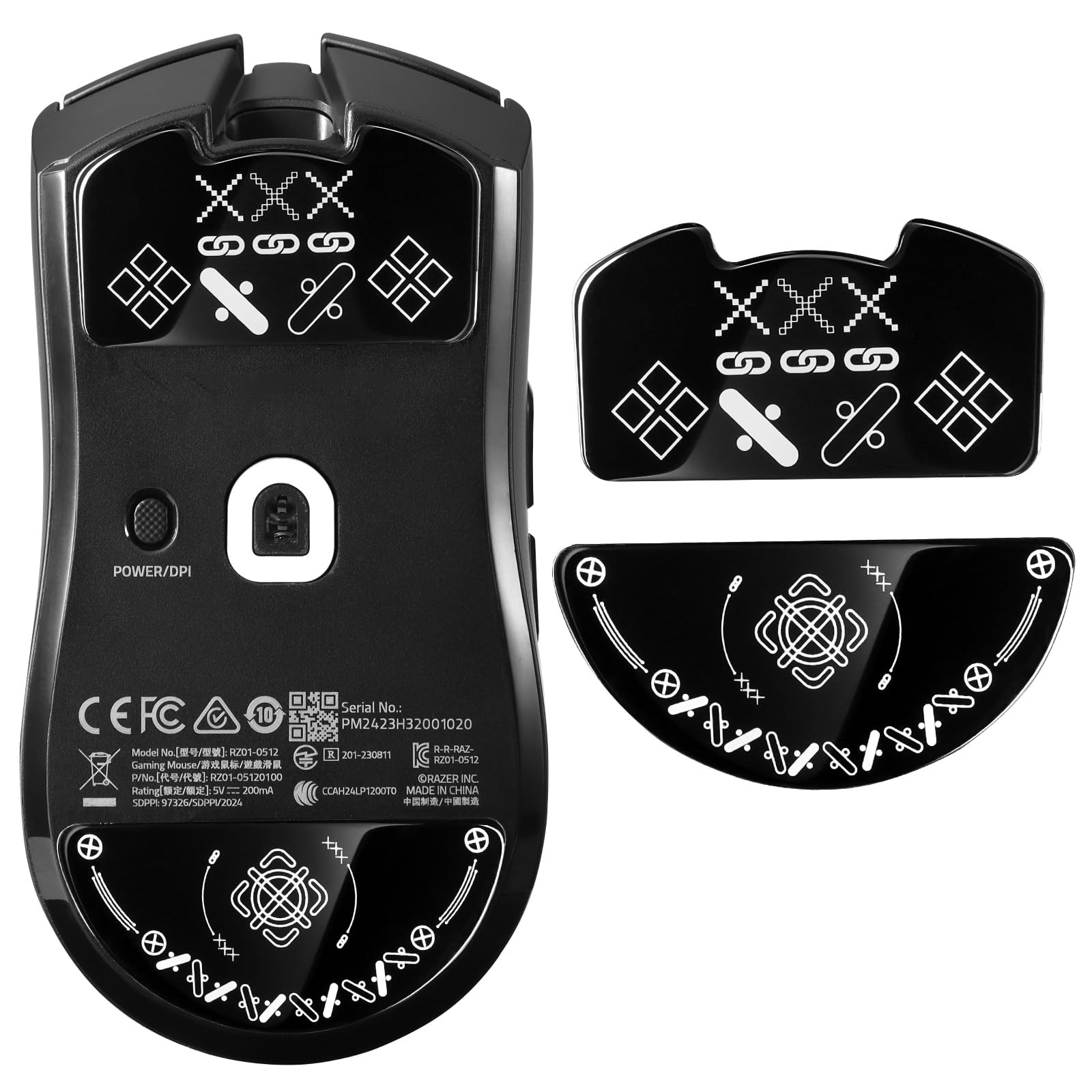 immoenuc Glass Mouse Skates for Razer Viper V3 Pro Mouse Feet Pads Smooth Durable Slim 2.5D Curved Edge Game Mouse Feet Replacement Accessories (