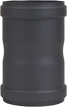 LANZZAS Pelletrohr Verbindungsstück - Durchmesser 80 mm - Farbe: schwarz - mit zwei Muffen, zum Verbinden von Pelletrohren