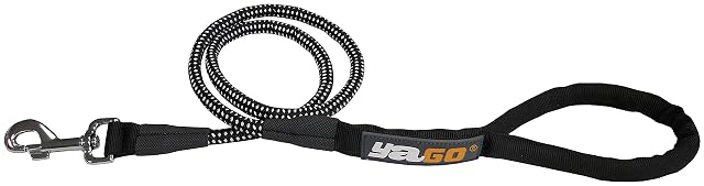 Aimé Yago - Correa Deportiva para Perro, Nailon, Longitud 1,20 m, Color Negro