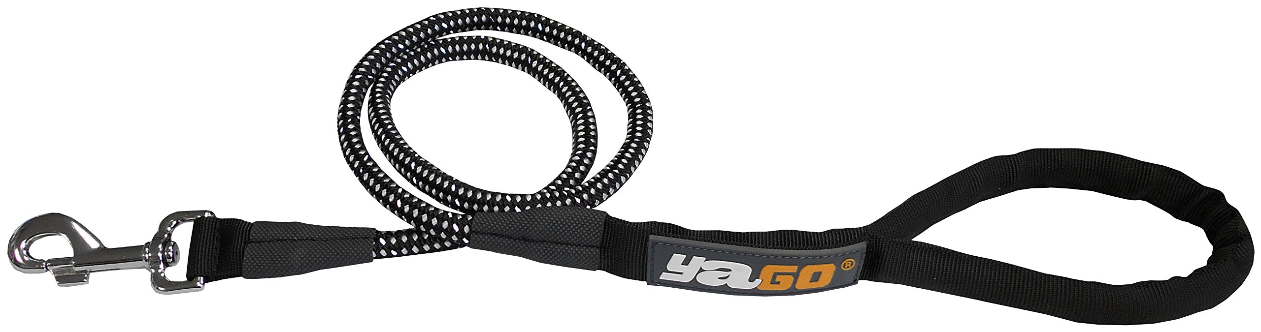 Laisse de sport pour chien nylon AIME noir 120cm canicross balade