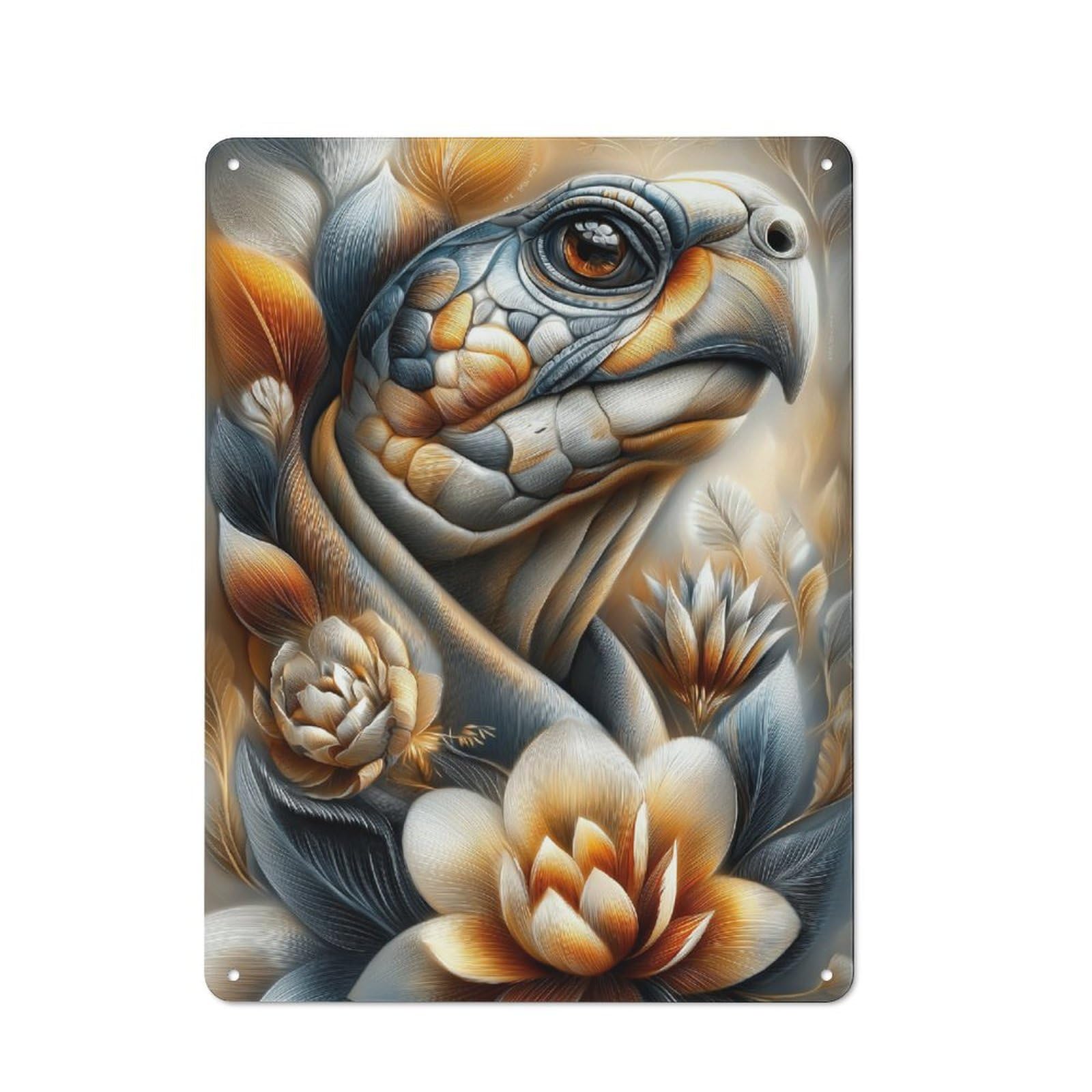 Junmoney Feathered Serenity -1 Rustic Tin Sign 40X30cm Featuring For Garage Or Workshop, For Garage, Workshop And Man Cave Decoration