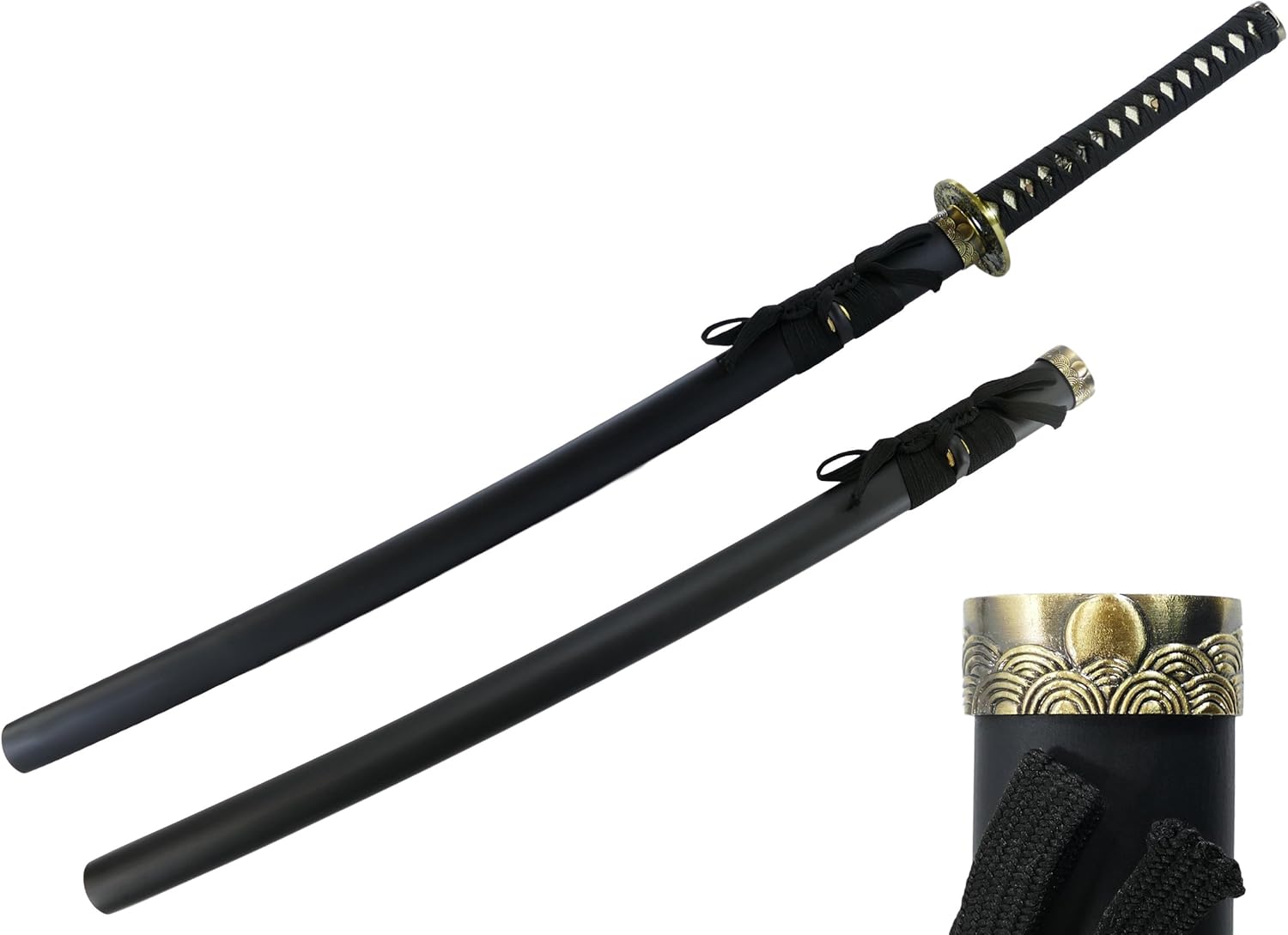 MAKOTO Handmade Sharp Katana Black Samurai Sword 40" (Minamoto)