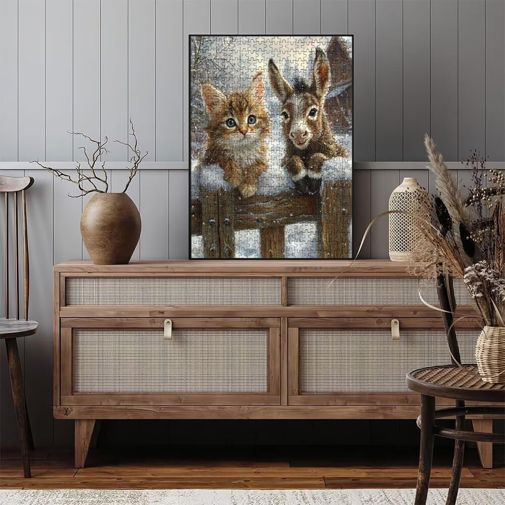 Esel Katze Puzzle 4000 Teile, Klassische Puzzles, Geschicklichkeitsspiel Puzzle für Erwachsene, Puzzlespiele für Die Ganze Familie, Mit Schöner Verpackung, Dekoration Puzzles DX0YL3-608