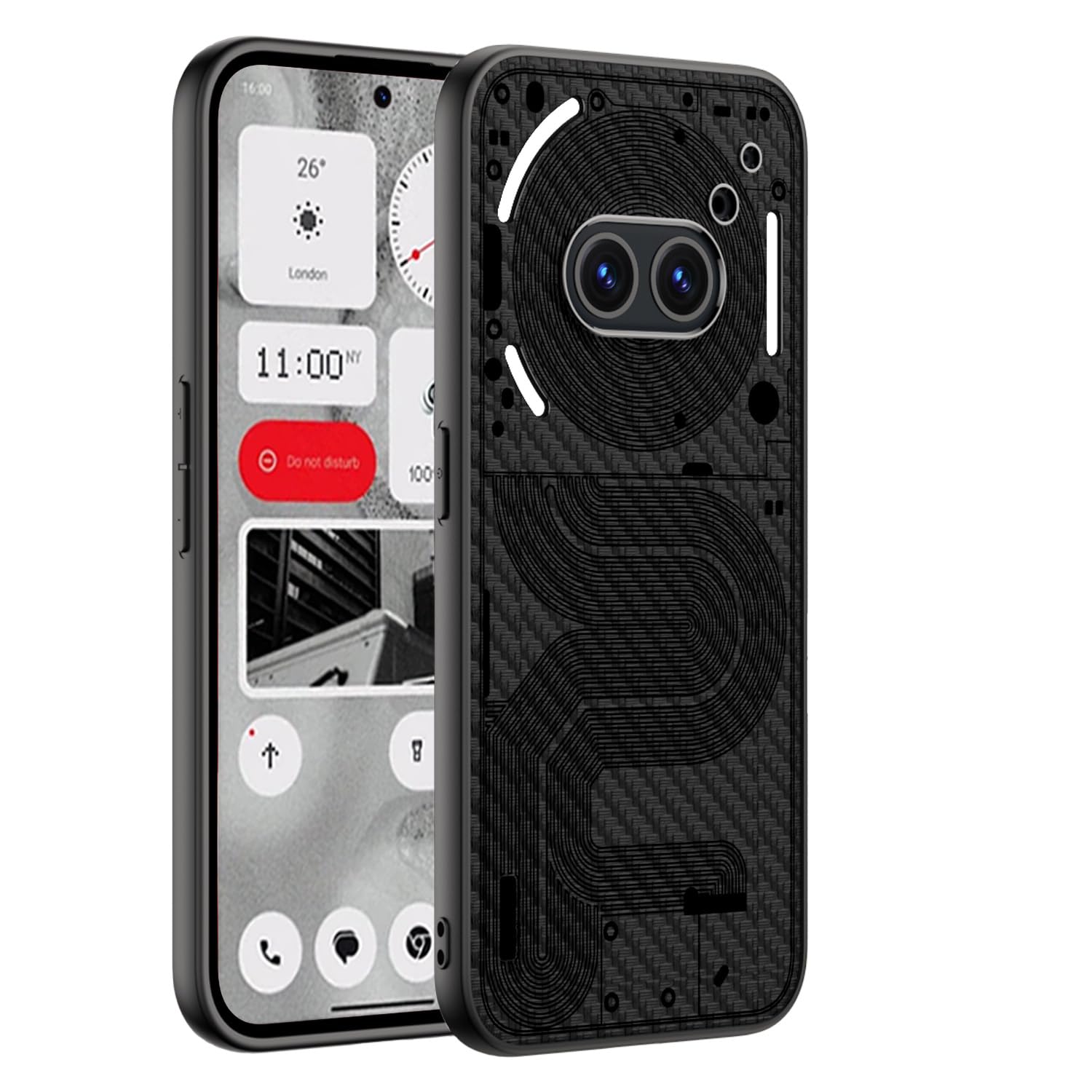 Case for Nothing Phone 2a Cover,TPU Leather Drop-Resistant Non-Slip Phone Case for Nothing Phone 2a-Carbon Fiber, ZB-001