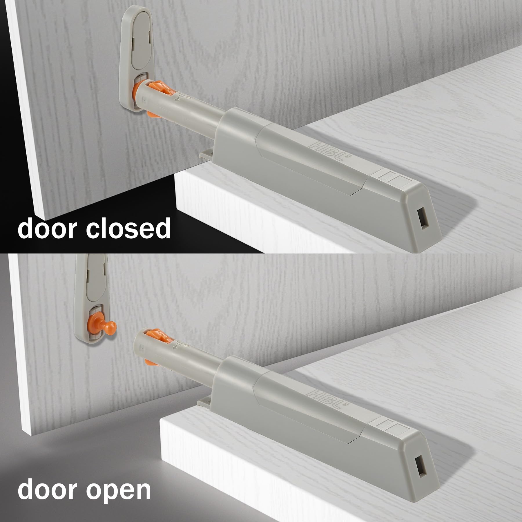 Angoily 4-Pack Push-Open Cabinet Latch – Self-Locking, Non-Magnetic, Pop-Up Touch Catch For Drawers, Cupboards, Wardrobes (White, Size 2)