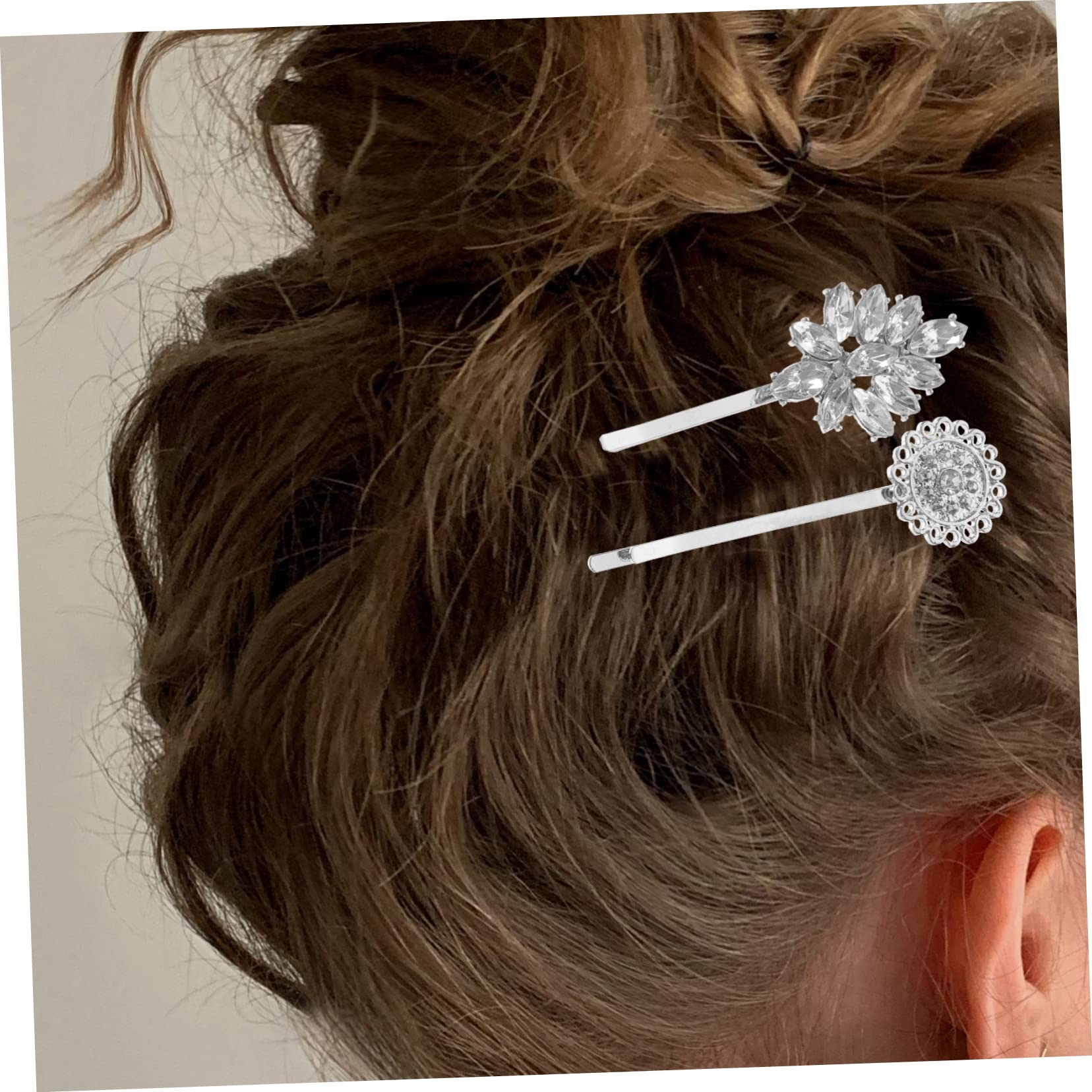 Didiseaon 30 Piezas chamarra slot con tachuelas de rombos joyas para el cabello para mujeres tocado de de imitación para mujer pinza para el cabello de boda pasador pequeño