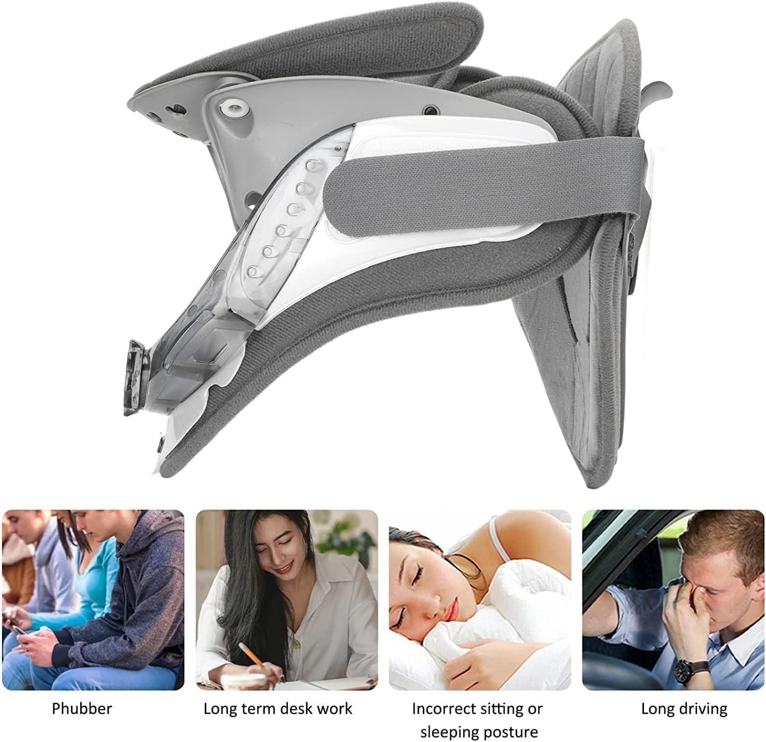 ELzEy Soporte for el Cuello, collarín Cervical, Dispositivo de tracción Cervical Ajustable en Altura, for el Soporte for el Cuello Alivia el Dolor y el amp; Presión en la Columna