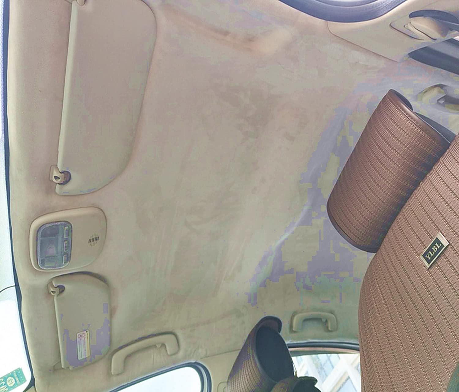 Moyishi Beige Suede Headliner Fabric with Foam Backing Material for Automotive Home Trim Seat Door Trunk Lining DIY Repair Replacement (48''X60'')
