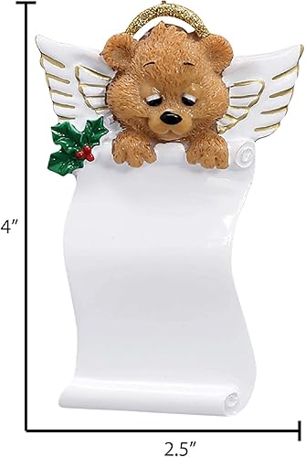 Miniatura 7 de Adorno de Navidad de ángel personalizado 2023  Lindos adornos de ángel hembra morena, decoraciones de Navidad, recuerdo de ángel de la guarda, alas