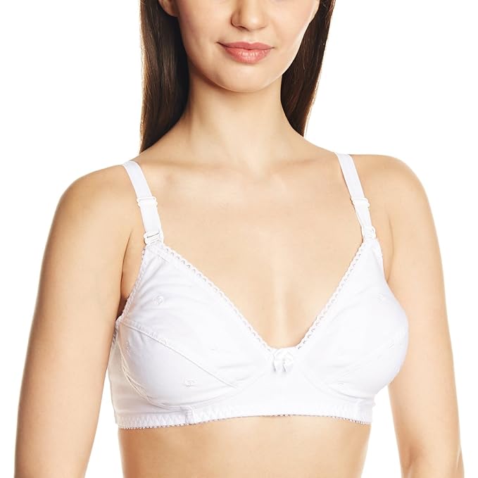 3998 White Maternity Bras Non-Wired - 34C (34, White)