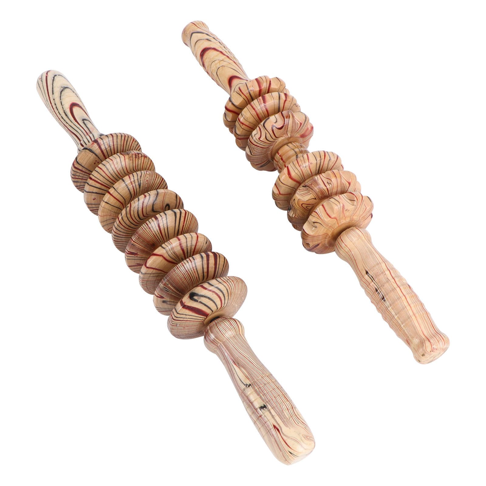 Holz Massageroller 2 Stück-pack mit Neun Rollen für Hüfte und Rücken