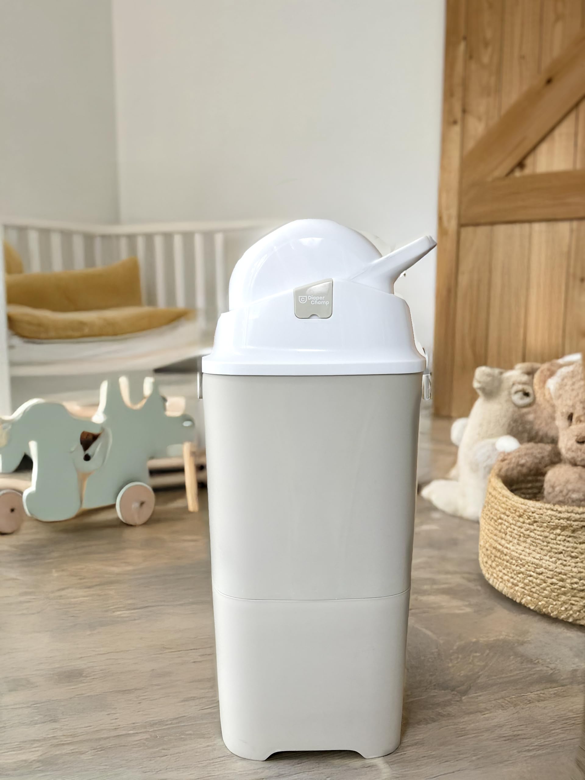 DiaperChamp Maxi Clay - Cubo de pañales inodoro - gran capacidad de hasta 60 pañales - use bolsas normales - ideal para varios niños en pañales, gemelos, guarderías, cuidadores de huéspedes