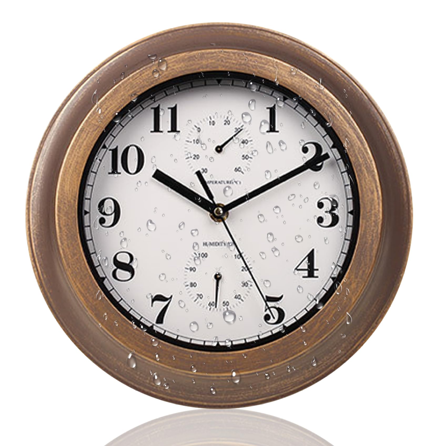 Jorzer Orologio da parete da giardino grande orologio da giardino da 11,2 pollici orologio da giardino con termometro e igrometro impermeabile vintage silenzioso orologio da parete o giardino, cucina