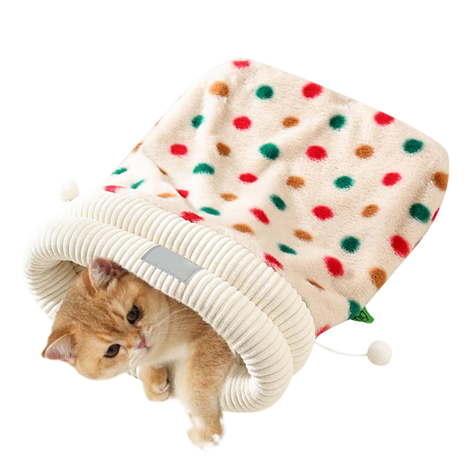 Lit pour animal de compagnie fermé chaud caverne chat intérieur douce