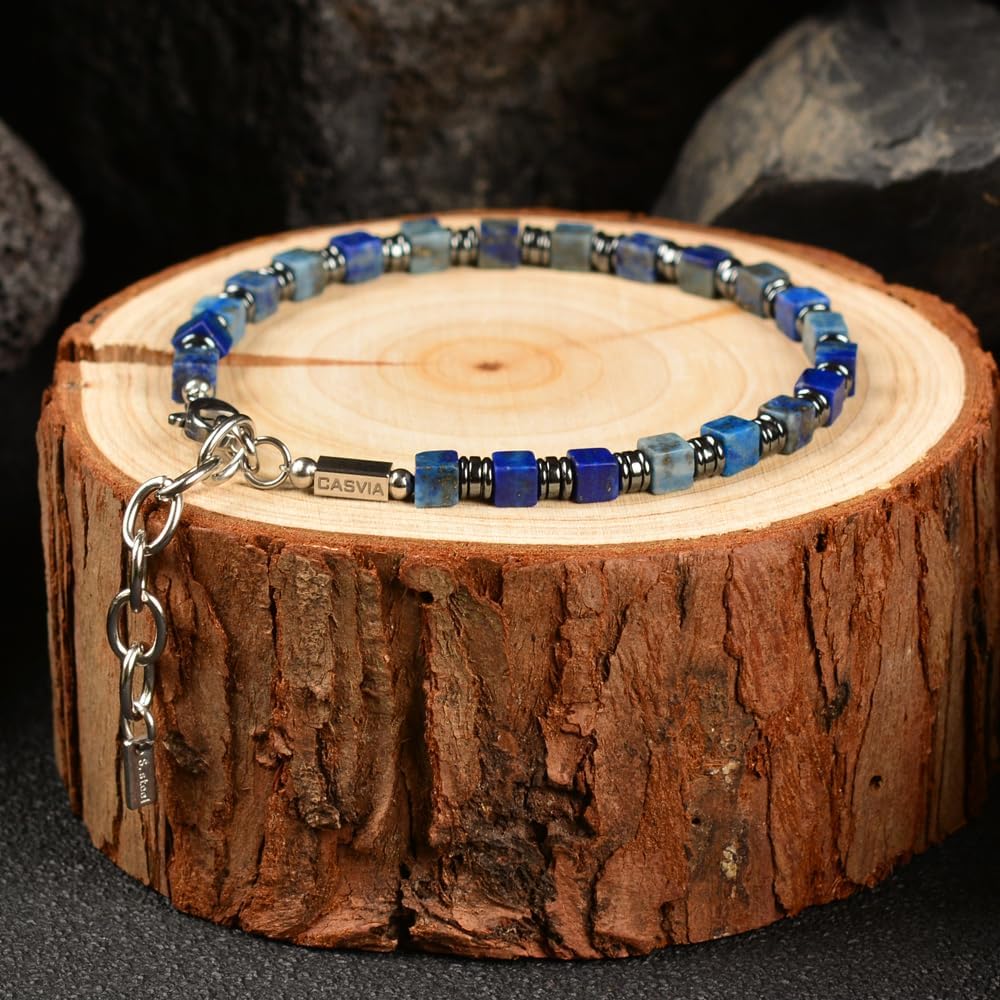 Handmade Mens Bracelets Exclusively Crafted with Natural Lapis Lazuli and Hematite the Premium Bracelets for Men as Exceptional Mens Jewelry for Unrivaled Energy and Style Appeal - Image 8