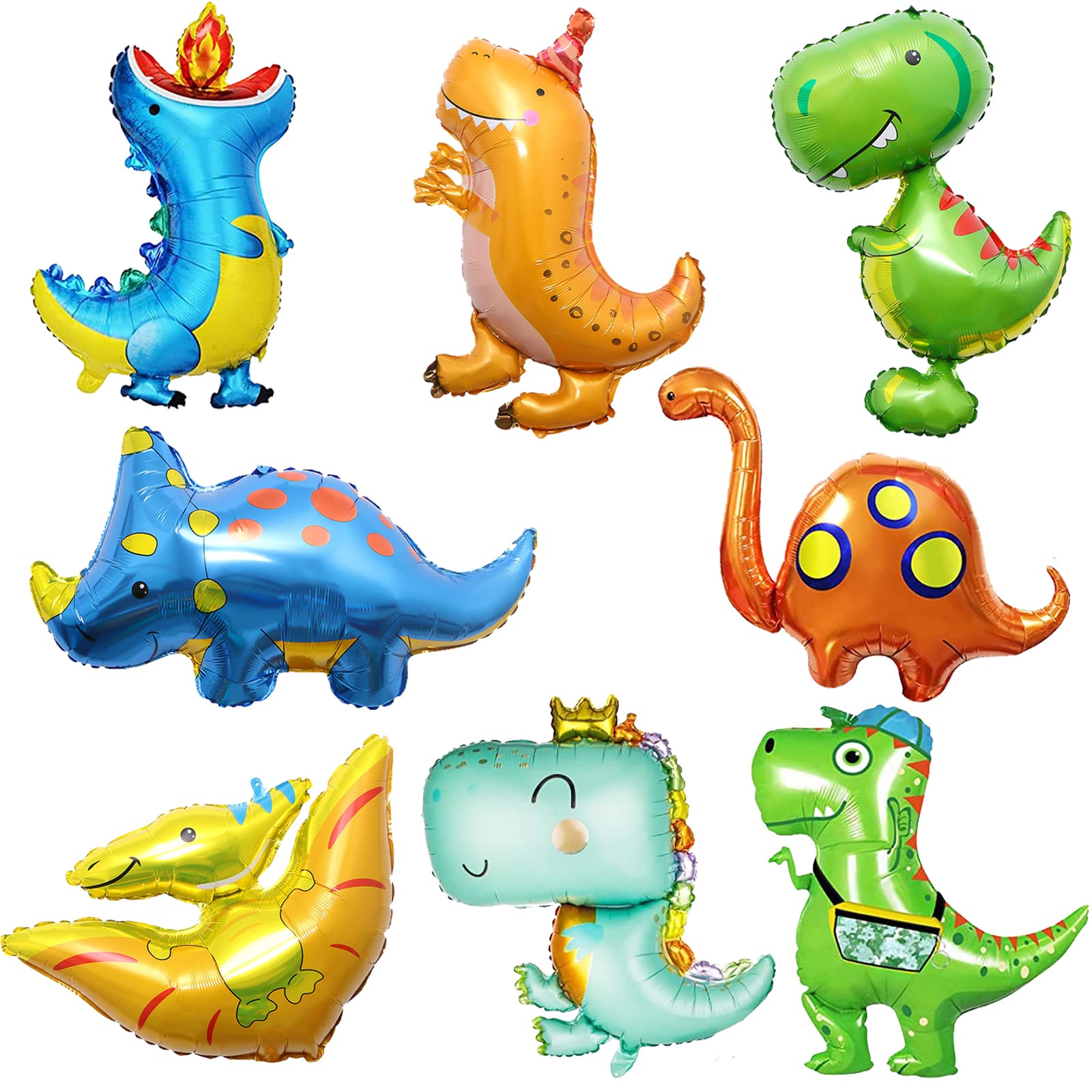 8 Piezas Globos de Dinosaurio, Gigantes Globos Dinosaurios, Globos de Papel de Dinosaurio Grandes para Niños Dinosaurio Temáticas Fiesta Compleaños Decoración