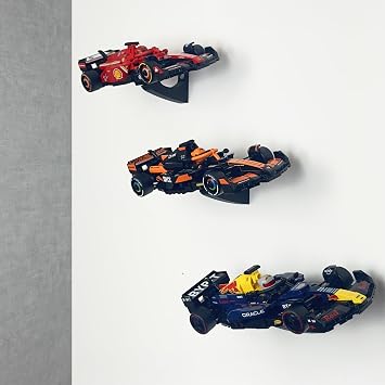Wall Mount Compatible with Lego F1 Speed Champions Race car Formula one Display Stand 5 Wall Mounts