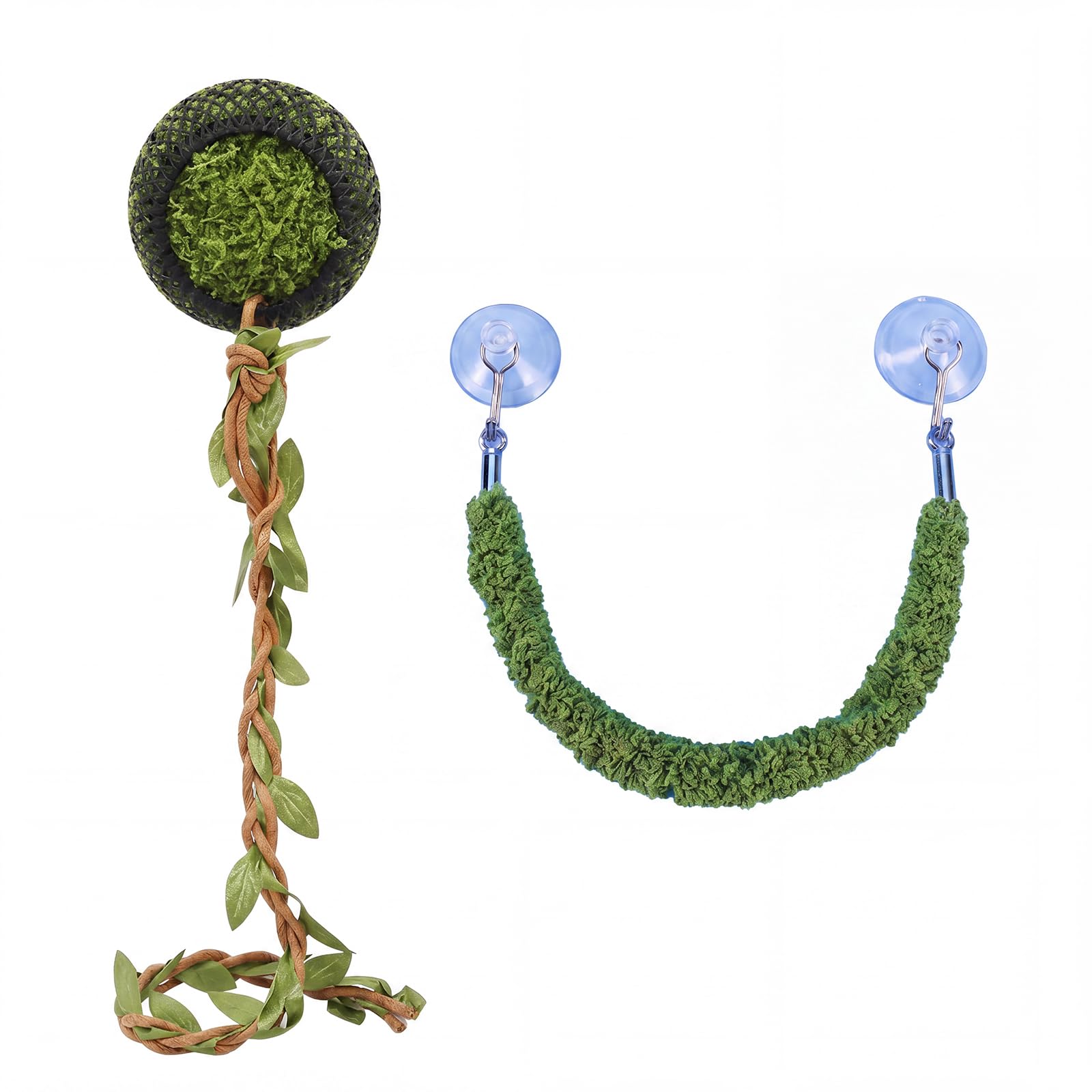 2-Piece Jumping Spider Accessories Set, Jumping Spider Enclosure Accessories，Magnetic Tree Hole Hide and 20cm Bendable Bionic Plant Climbing Rope for Jumping Spider Enclosure Kit Habitat Decor